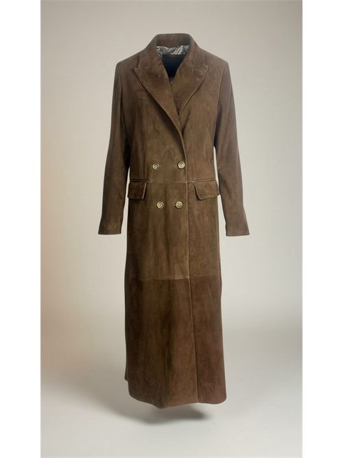 Trench in camoscio marrone My Skin | MY995DCAM